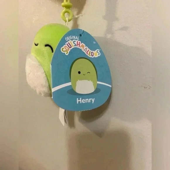 NWT Squishmallow Henry the Turtle Backpack Clip Charm 3" - Picture 2 of 4